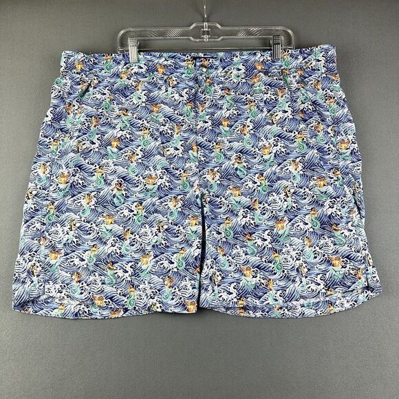 Peter Millar Swim Trunks Shorts Mens XL Lined Gemma Mermaid Allover Print FLAW* - Picture 1 of 16